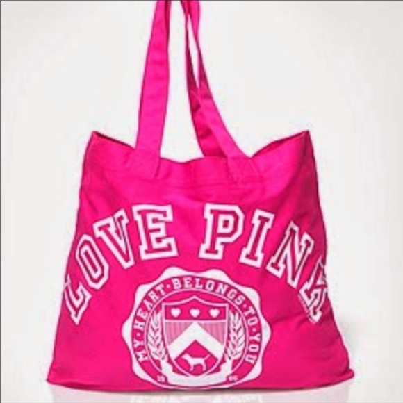 PINK Victoria's Secret Handbags - Victoria’s Secret PINK Canvas Logo Tote Bag